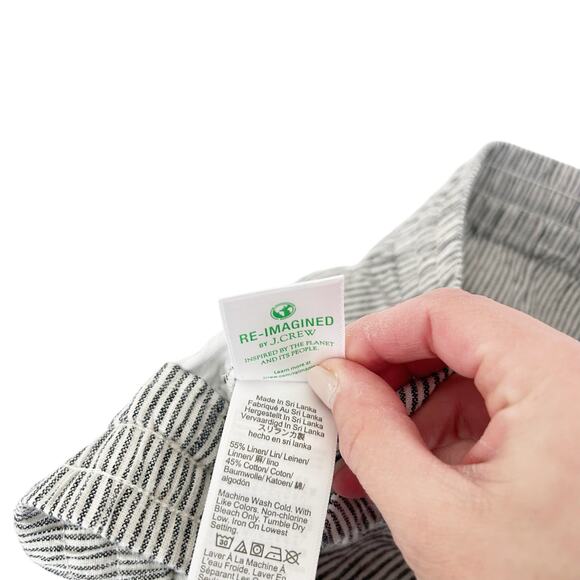 J. Crew Striped Linen Cotton Blend Drawstring Pants Sz 8 - Picture 3 of 5